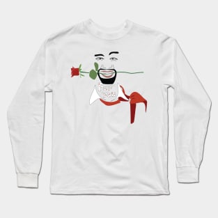 A Rose for You: A Bold Line Art Portrait Long Sleeve T-Shirt